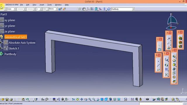 CATIA Tutorial, FEA & Optimization, static analysis, CATIA Analysis. CATIA Analysis Manager. смотреть онлайн