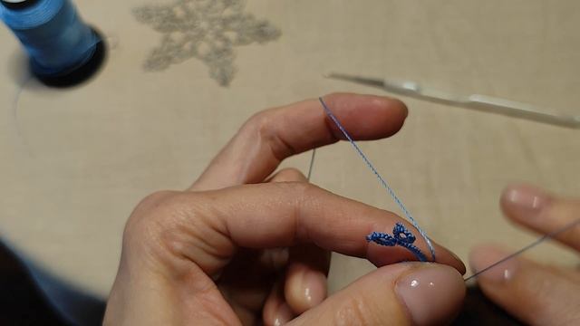 Снежинка Секунда (Вторая)_1. Мастер-класс в технике фриволите