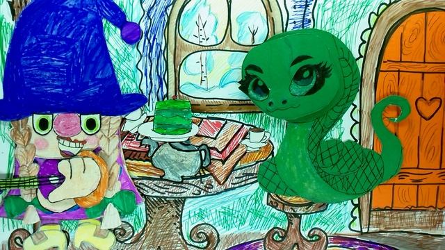 Мультфильм "Новогоднее настроение" Демина София 11 лет, Мультстудия "Пионер" г. Елец, 12.24г.