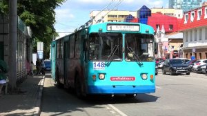 Троллейбус Екатеринбурга ЗиУ-682Г [Г00] №148 маршрут №1 на остановке "Федерация профсоюзов"