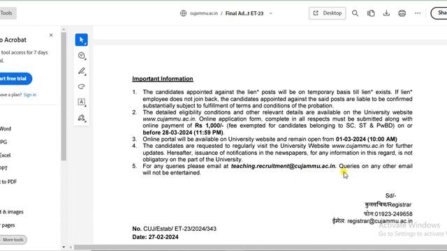 Assistant Professor Vacancy 2024 For All Subjects || Direct Interview || Ph.D. is not Mandatory смотреть онлайн