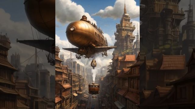 Zeppelin Airship/ Flying in the Skies/ #zeppelin #airport #airship #sky #clouds #art #fantasy #ai смотреть онлайн