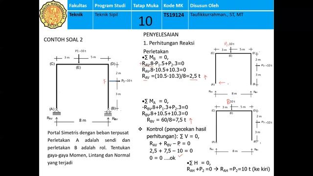 Analisis Portal dengan beban horisontal P смотреть онлайн