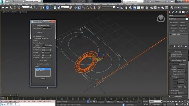 Curling spline in 3ds Max смотреть онлайн
