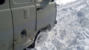 Уаз буханка на цепях