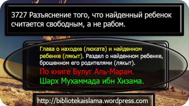 3727 Разъяснение того, что найденный ребенок считается свободным, а не рабом смотреть онлайн