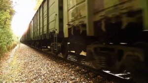 ТГМ6Д-2254 и ТГМ6А-1434 с грузовым поездом, перегон Заводская - Обменная