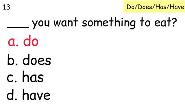 BEGINNER ENGLISH GRAMMAR QUIZ: DO/DOES/HAVE/HAS смотреть онлайн