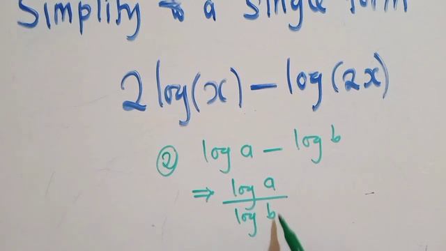 Logarithm, simplify || 2log(x) - log(2x) || смотреть онлайн