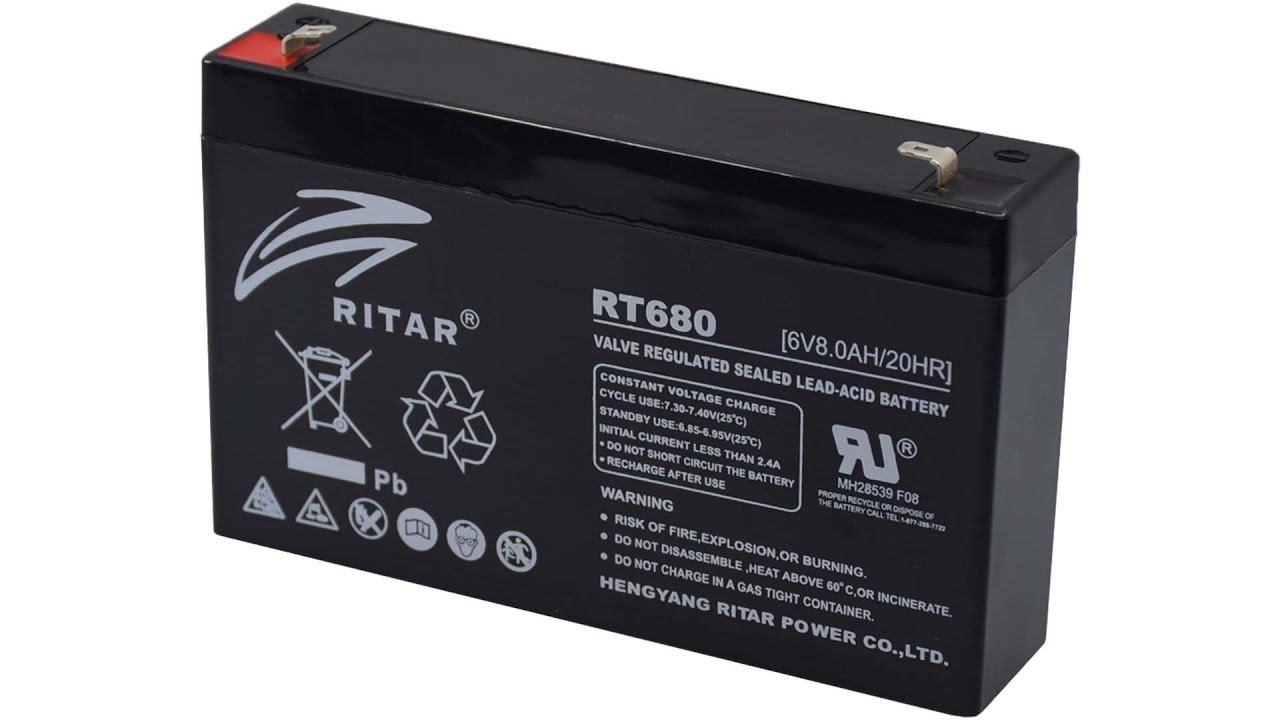Ritar RT680 6V 8Ah zselés akkumulátor смотреть онлайн