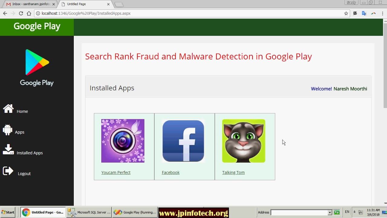 Search Rank Fraud and Malware Detection in Google Play | Dot Net Project смотреть онлайн
