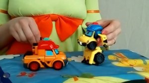 Баки и Марк горноспасатели из мультфильма Поли Робокар Распаковка игрушки с клоунессой Клавой. Обзор
