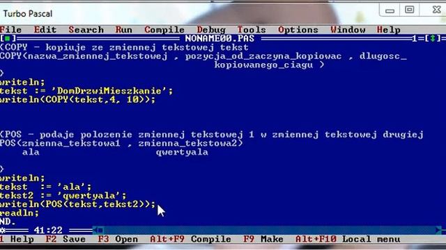 Kurs Pascal-a :Lekcja 18.Operacje tekstowe смотреть онлайн