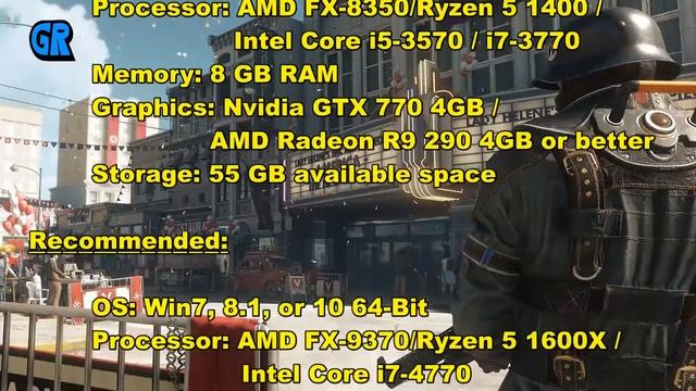 Wolfenstein II The New Colossus System Requirement