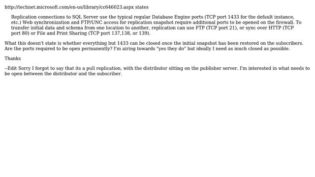 DevOps & SysAdmins: SQL Server 2008 R2 Transactional replication ports смотреть онлайн