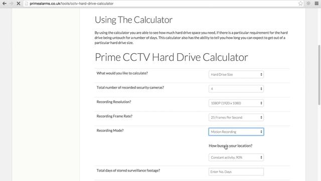 Primes - CCTV Hard Drive Calculator - Days and Hard Drive Size смотреть онлайн