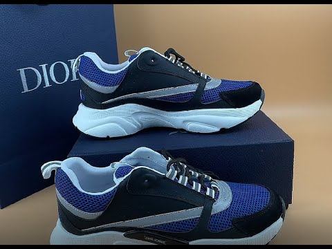 DIOR B22 SNEAKERS | dior blue technical mesh with black calfskin sneakers \shoes UNBOXING смотреть онлайн