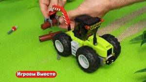 Играем вместе в машинки ! Трактор, грузовики, город игрушек ! Развивашки для детей !