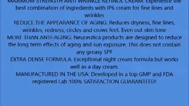 NeuCeutica Retinol Moisturizer Cream Anti Wrinkle for Neck, Face With Collagen, Vitamin C, Resvera смотреть онлайн