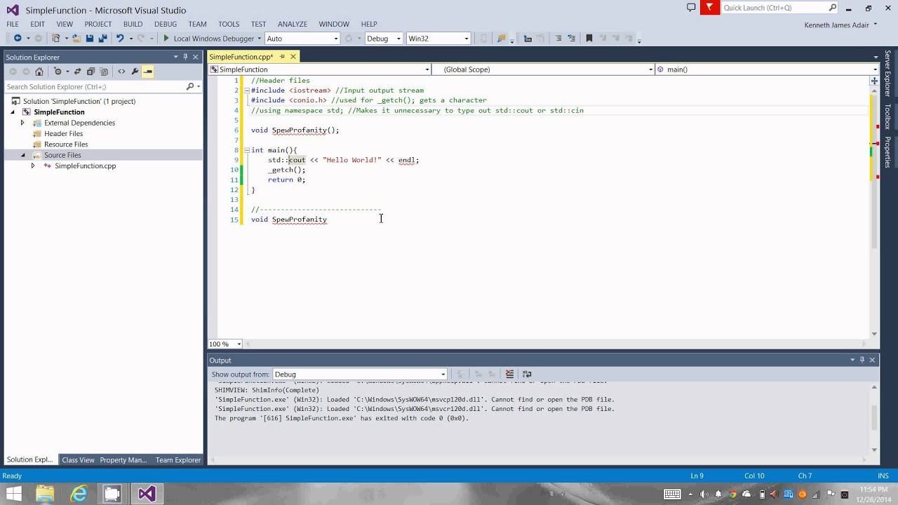 Simple Function C++ смотреть онлайн