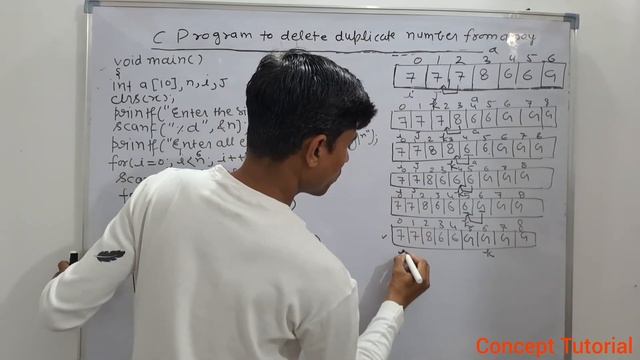 Remove Duplicate Numbers From an Array in C | Deletion of duplicate numbers in C language смотреть онлайн