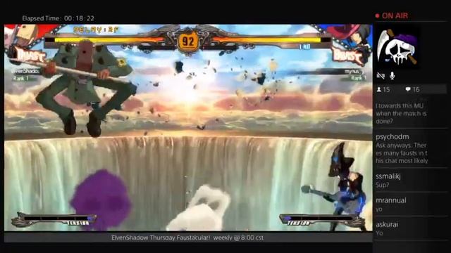 GGXrdR PSN 9/22/16 - ElvenShadow (Faust) vs Mynus (I-No) FT5 смотреть онлайн