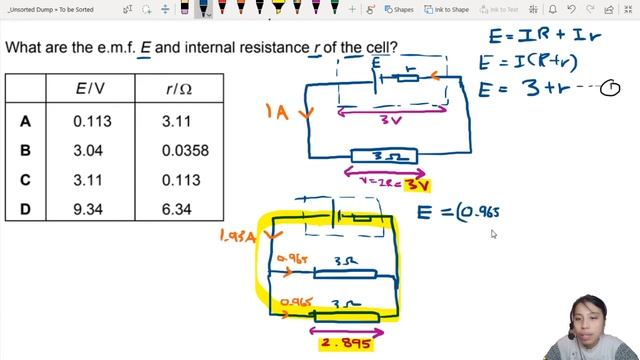 MJ19 P11 Q36 Solve emf and Internal Resistance Simultaneously | CAIE A Level 9702 Physics смотреть онлайн