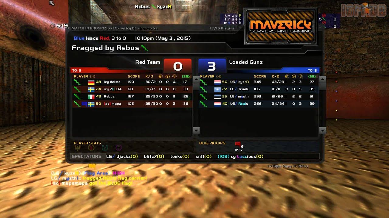 Quake Live: LG/ Loaded Guns VS icy InstaCore ictf Ironworks смотреть онлайн