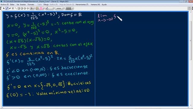 Gráfica de una función polinomial de sexto grado. Demidovich 920 смотреть онлайн