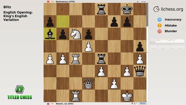 English Opening: King's English Variation | Blitz | Titled Chess смотреть онлайн