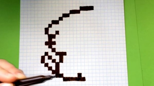 Как Рисовать Котенка по Клеточкам - Рисунки по Клеточкам ♥ Pixel art - How to Draw a Cat