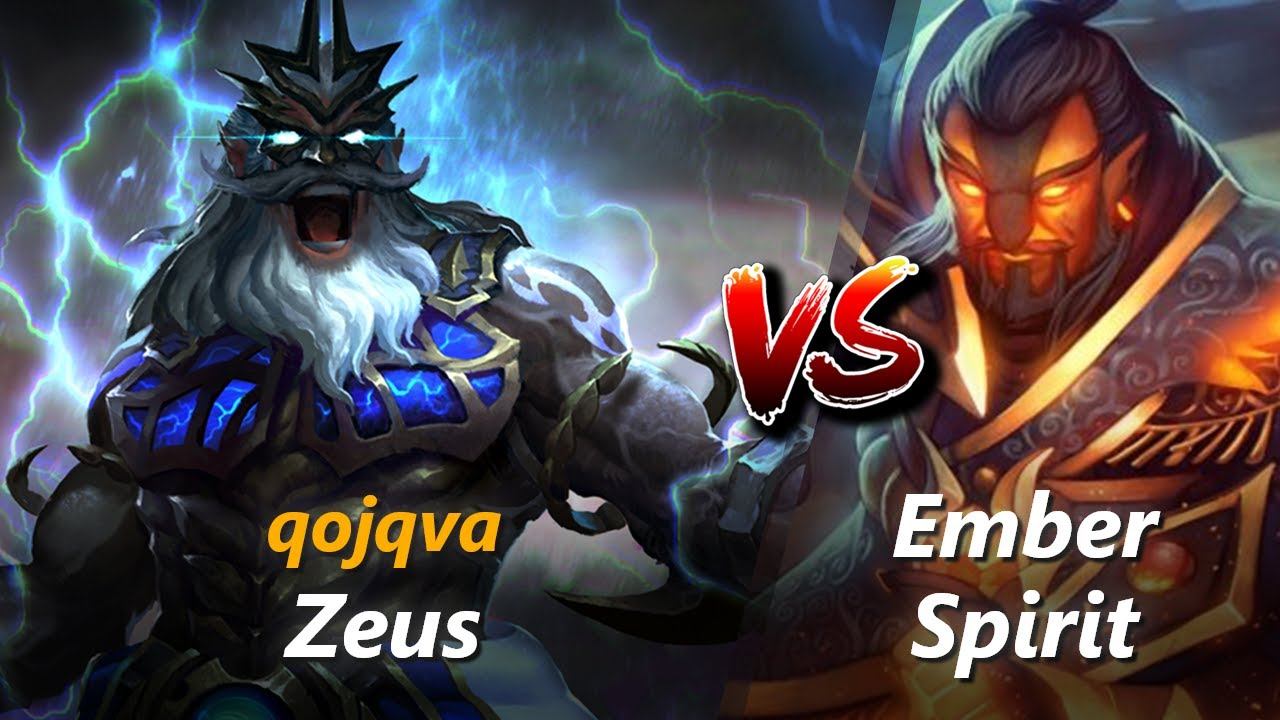 How to Zeus mid vs Ember Spirit (feat. qojqva vs Miracle-) | First 7 minutes смотреть онлайн
