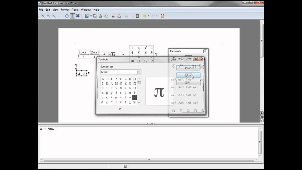 LibreOffice-Writer (78) Math Formula-Matrix and Greek Letters смотреть онлайн