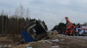 Фура в кювете Трасса А 108