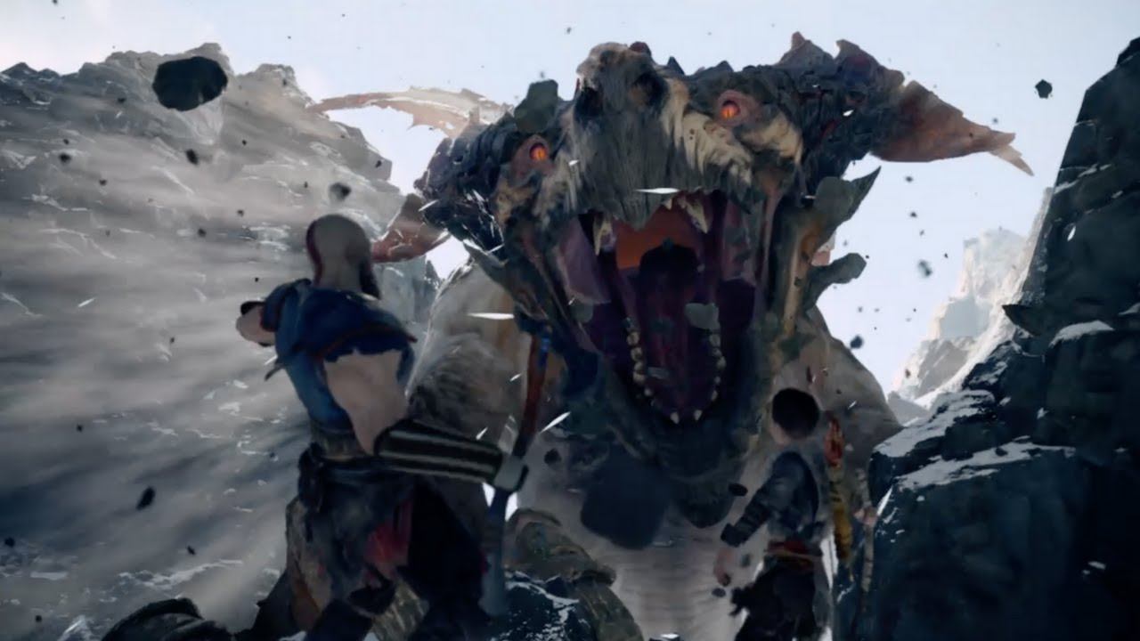 God Of War 4 - Full Dragon Fight And Cut Scenes смотреть онлайн