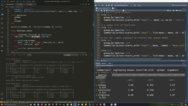 Implementing dplyr::across in Julia смотреть онлайн