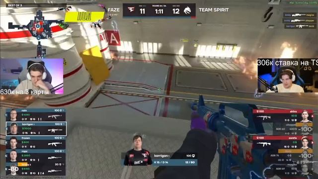 ЭВЕЛОН смотрит МАТЧ за ВЫЛЕТ с МАЖОРА SPIRIT vs FAZE / Evelone Реакция Мажор СПИРИТ ФЕЙЗ PGL Major смотреть онлайн