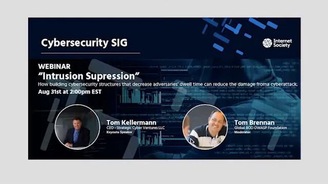 Webinar: Intrusion Suppression by Tom Kellermann смотреть онлайн