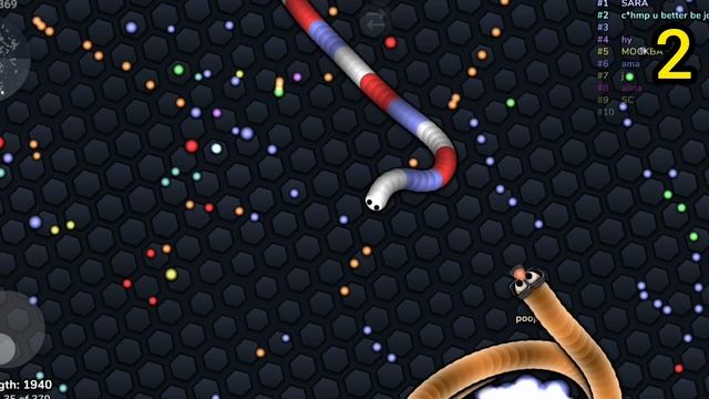 Игра в Slither.io #5, Onlain.
