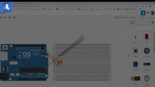 TinkerCAD circuit and Arduino RGB-LED test смотреть онлайн