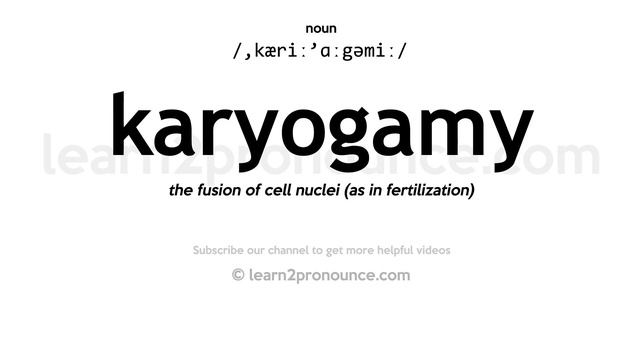 Pronunciation of Karyogamy | Definition of Karyogamy смотреть онлайн