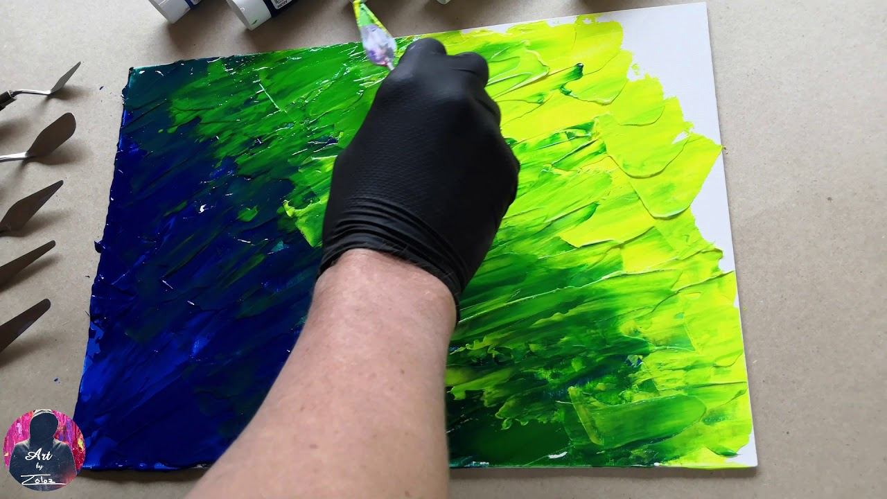 #007 Easy Abstract Acrylic Painting for Beginners Palette Knife Demo смотреть онлайн
