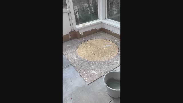 Монтаж керамогранита на сборную стяжку из плоского листа