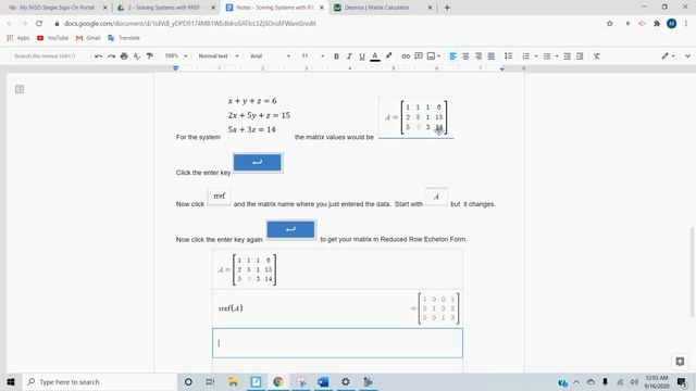 Notes - Solve Systems with RREF and Desmos Matrix Calc смотреть онлайн