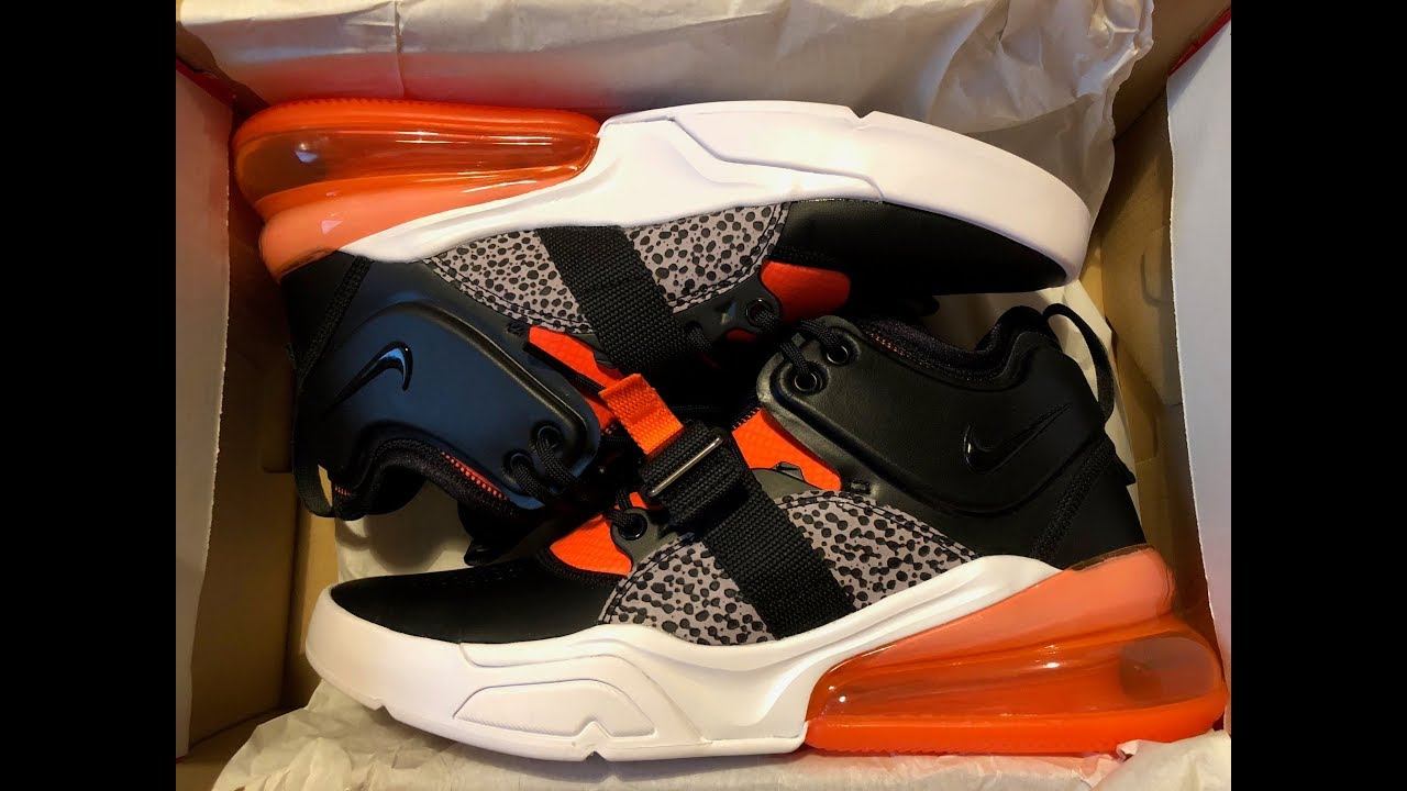 NIKE AIR FORCE 270 SAFARI 2018 : Black / Hyper Crimson (Unboxing) смотреть онлайн