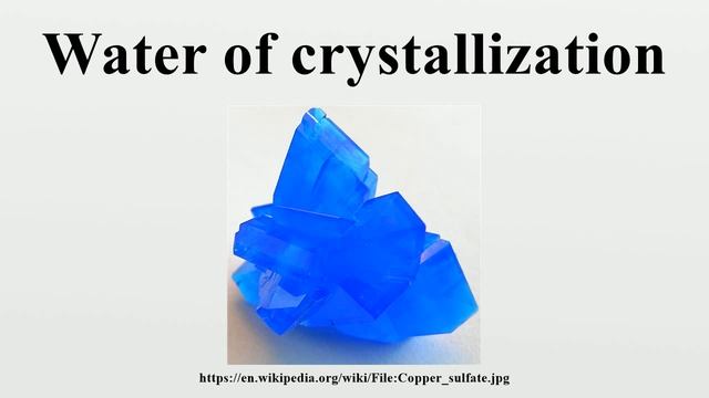 Water of crystallization смотреть онлайн