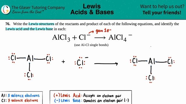 15.76d | Identify the Lewis acid and the Lewis base: AlCl3 + Cl− → AlCl4− смотреть онлайн