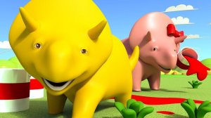 Обучающий мультфильм -  УЧИМ ЦВЕТА - Красим ДОМ Дины! - Динозаврик Дино 👶 Обучающий мультфильм