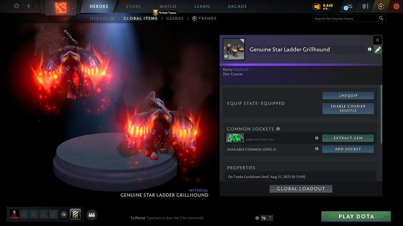 DOTA 2 Grillhound Courier with MAX EFFECT (spectator gem 2,013 views) смотреть онлайн