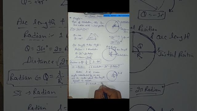 CLASS 11TH | BASIC MATH | ANGLE | radian | conversion of degree into radian | radian to degree | смотреть онлайн